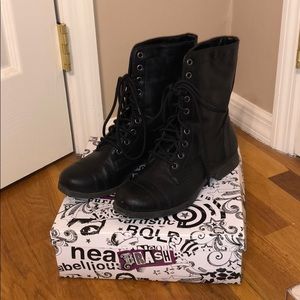 Black combat boots